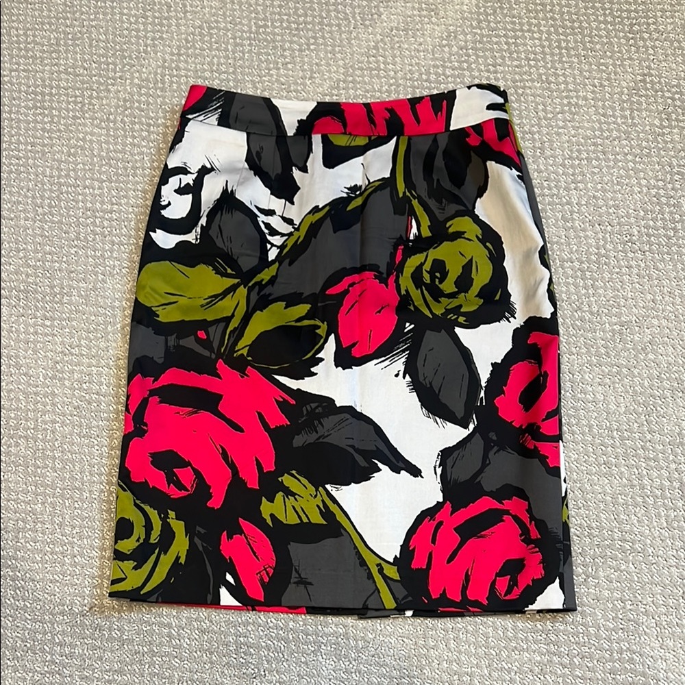 Floral Print Pencil Skirt